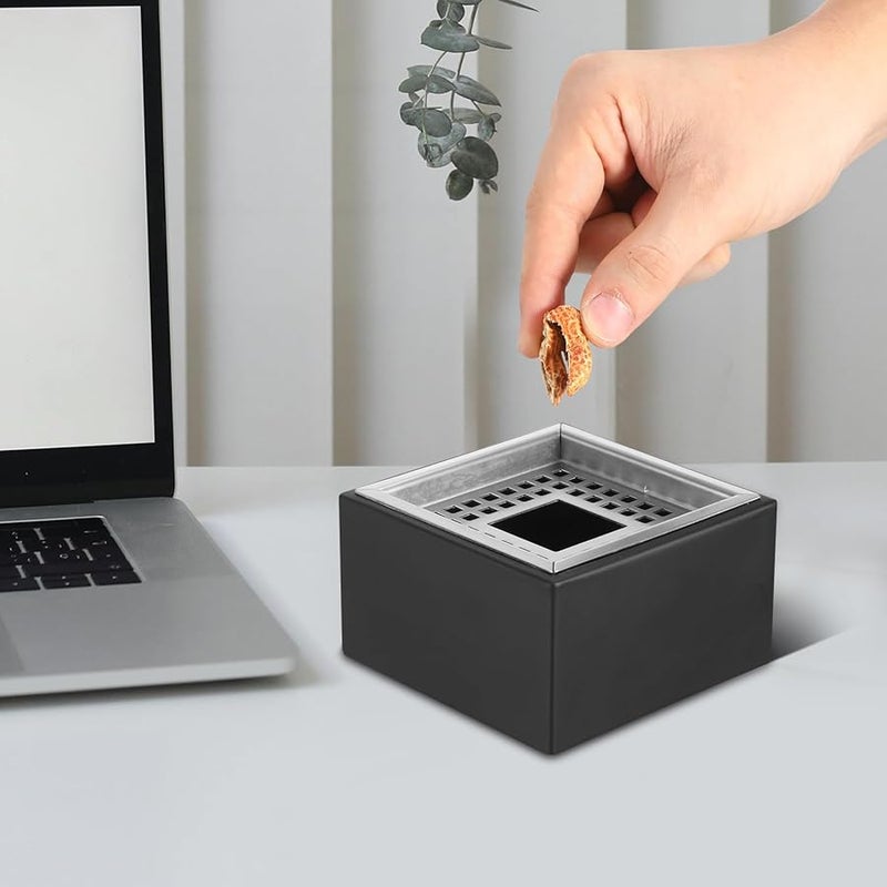 مطفأة سجائر كبيرة مربعة من الفولاذ المقاوم للصدأ مضادة للرياح للاستخدام المنزلي على طاولات داخلية - Image 4